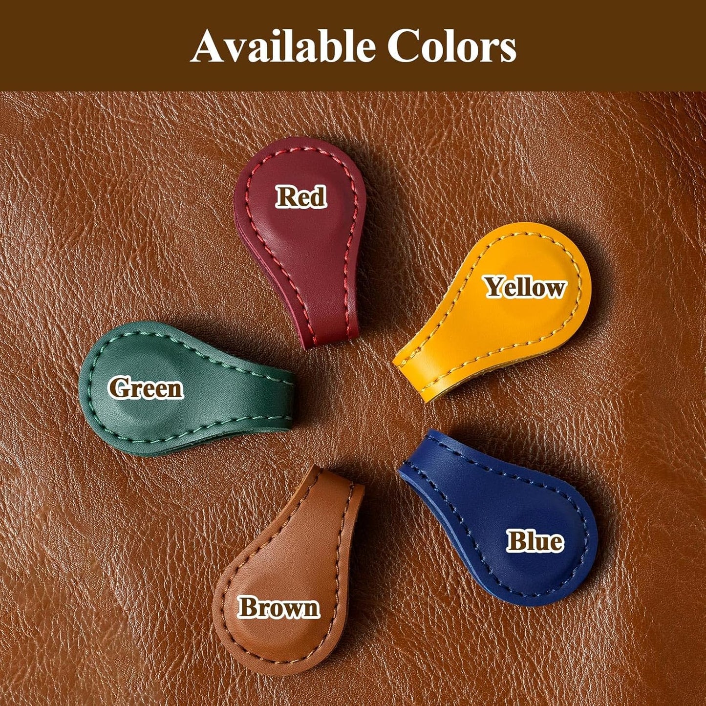 Personalized Leather Magnetic Bookmark with Pen Holder – Custom Initial Design for Readers（Brown-D）