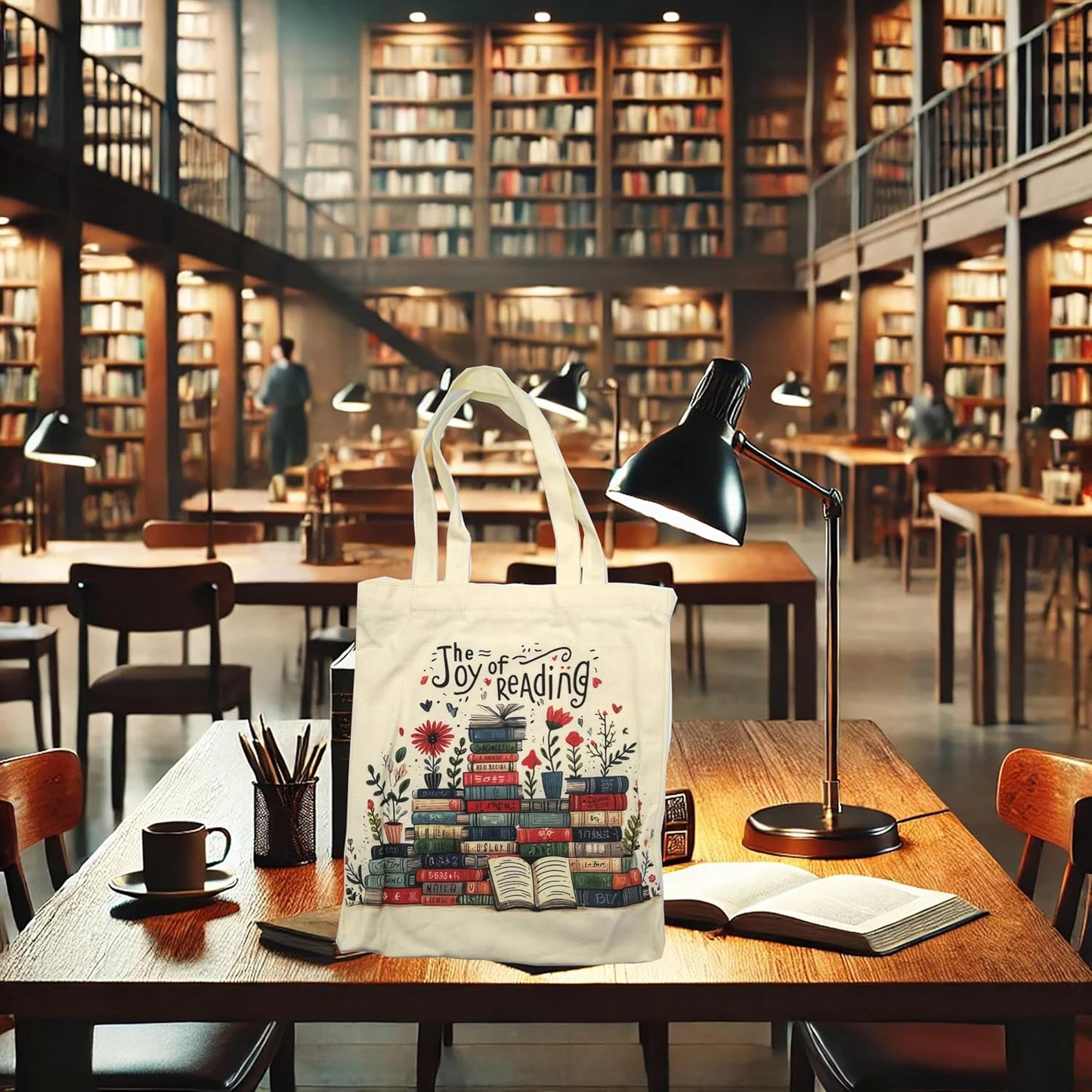 Canvas Tote Bag for Women Book Bags for Women Book Accessories Bookish Gifts and Book Lovers Gifts 14" x 15" (5.BookLay)