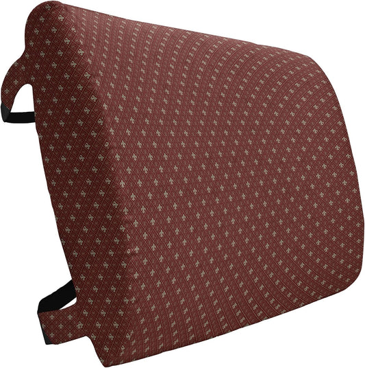 Lunarable Fleur De Lis Lumbar Back Support Pillow, Fleur-de-Lis in Diamond Shape Lines Classical Cultural Victorian Style, High Density Foam for Office Chairs Car Seats, 14" x 13", Maroon Pale Green