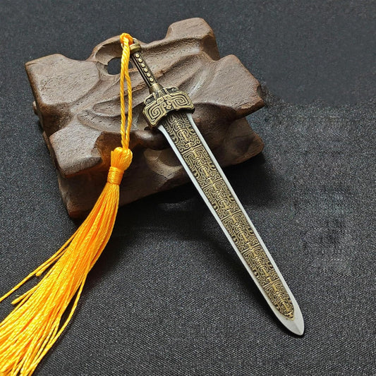 2PCS Sword Bookmark with Tassels Metal Book Mark，Your Reading Assistants，Vintage Bookmark for Men Women，Office School Library Bookstore Home，Creative Vintage Style Book Mark with Tassels(Gold)