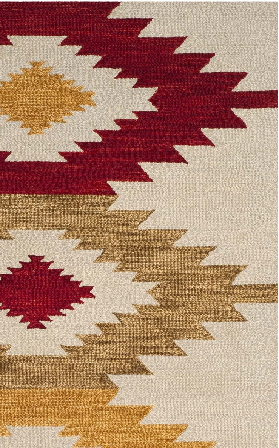 SAFAVIEH Aspen Collection Accent Rug - 3' x 5', Ivory & Multi, Handmade Moroccan Boho Tribal Wool, Ideal for High Traffic Areas in Entryway, Living Room, Bedroom (APN704A)