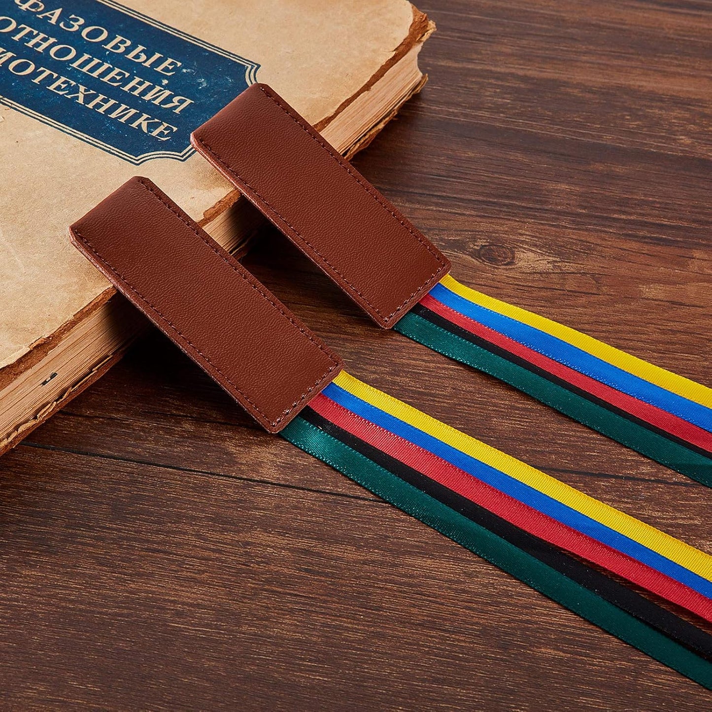 Outus 9 Pieces Bible Ribbon Bookmark Multi Ribbon Page Markers Artificial Leather Bookmark for Books(Colorful Ribbon)