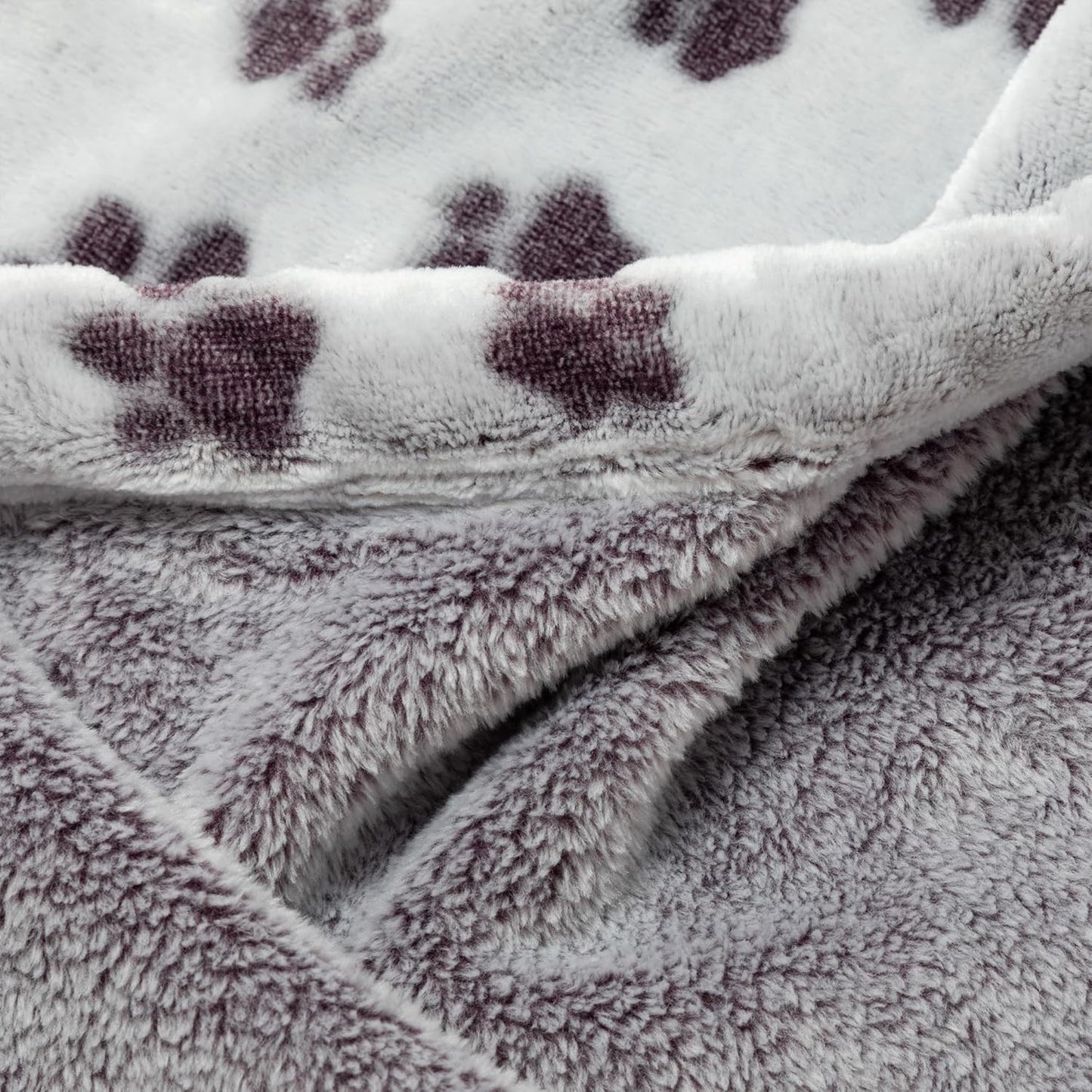 Pet Love Themed Jacquard Super Cozy and Soft Fleece Throw Blanket Cat or Paw Print Pattern Gift for Animal Person (Cat)