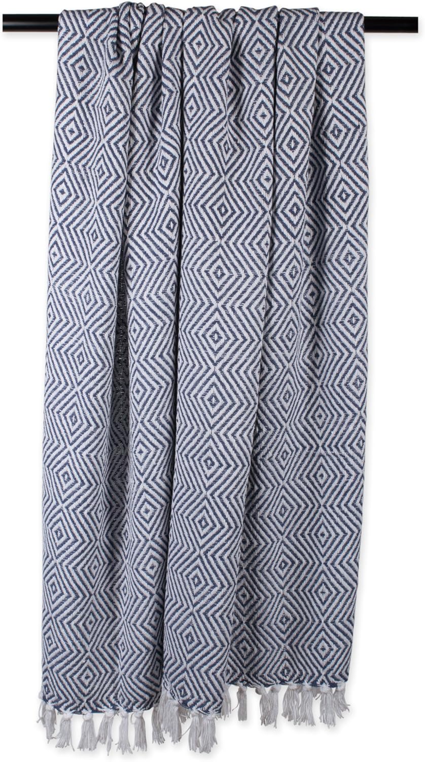 DII Diamond Throw Collection Woven Cotton, 50x60, French Blue