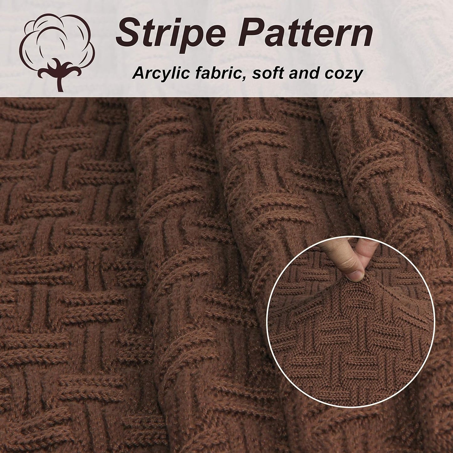 Cable Knit Throw Blanket for Couch Sofa Car Home Decor 51 x 70in