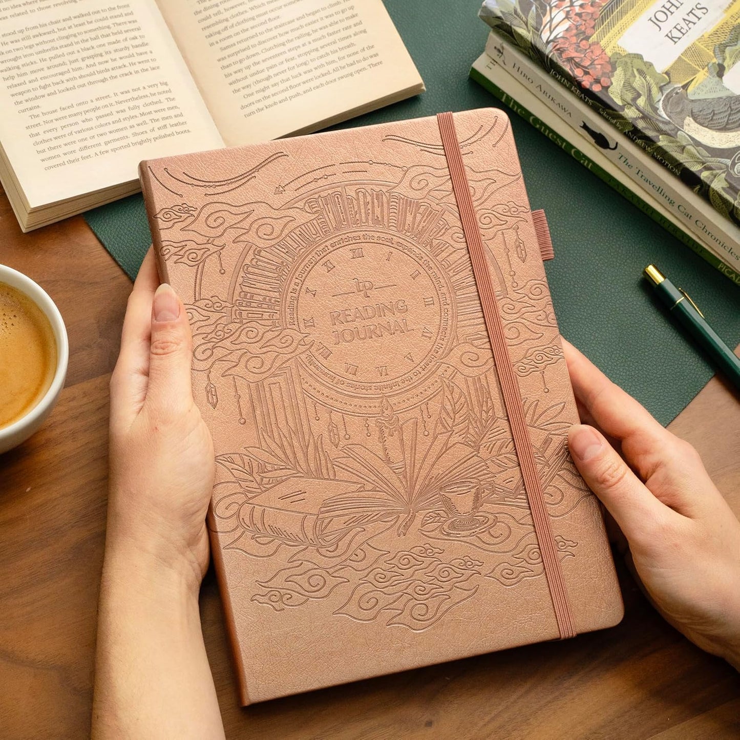 Legend Reading Journal for Book Lovers – Reading Log Tracker for Adults & Kids – Book Nerd Gifts & Accessories, 180 Reviews (Rose Gold)