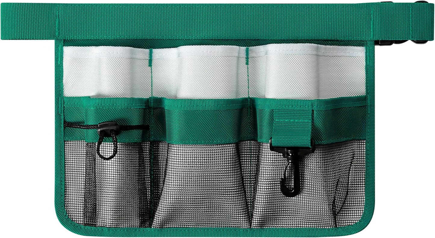 Garden Apron for Women, Adjustable Tool Belt with 8 Pockets - Heavy Duty Oxford Work Belt for Gardening, Construction (Green)