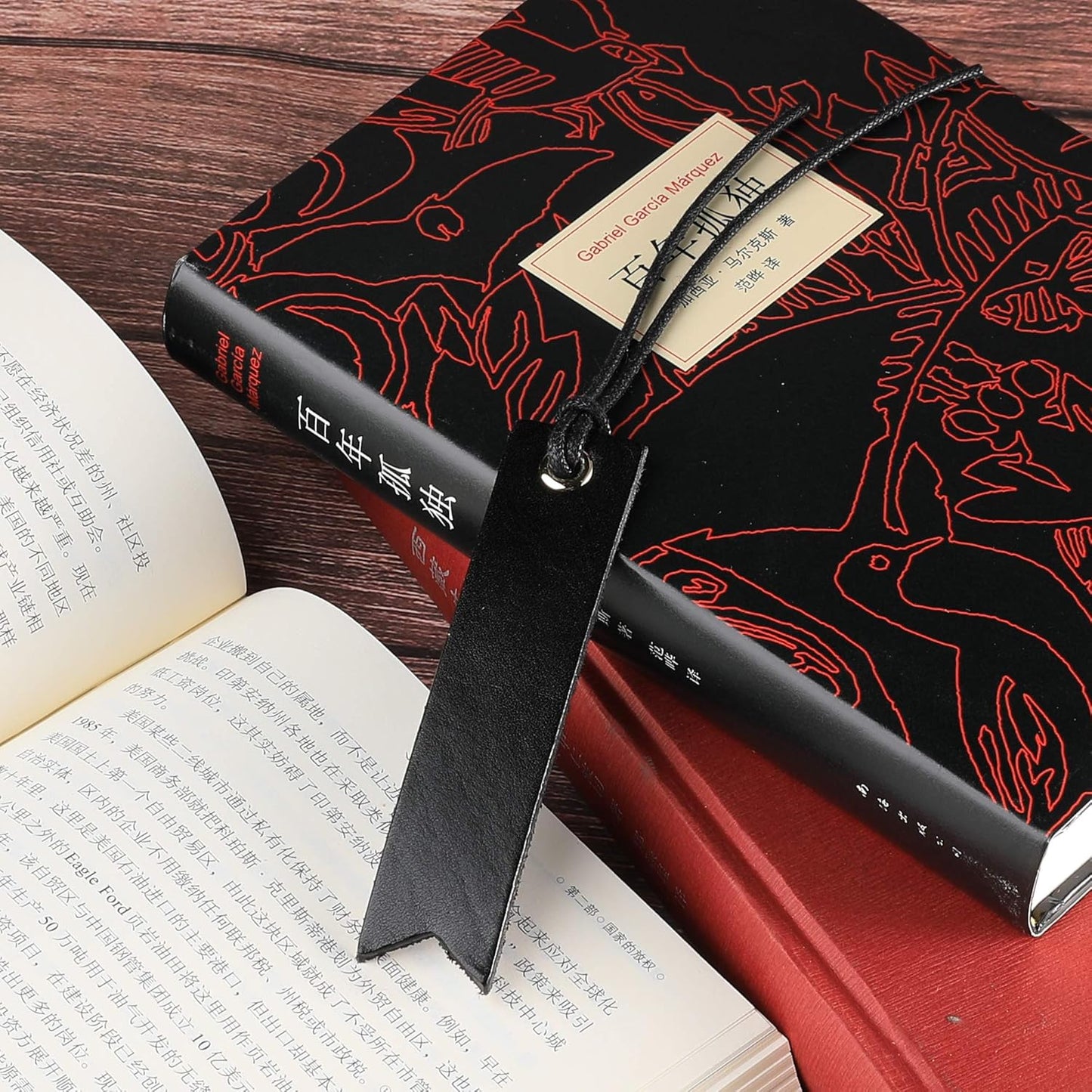 Leather Bookmarks for Men Women, Handmade Page Markers for Book Reading, Gift for Reader Writers (Black 3)