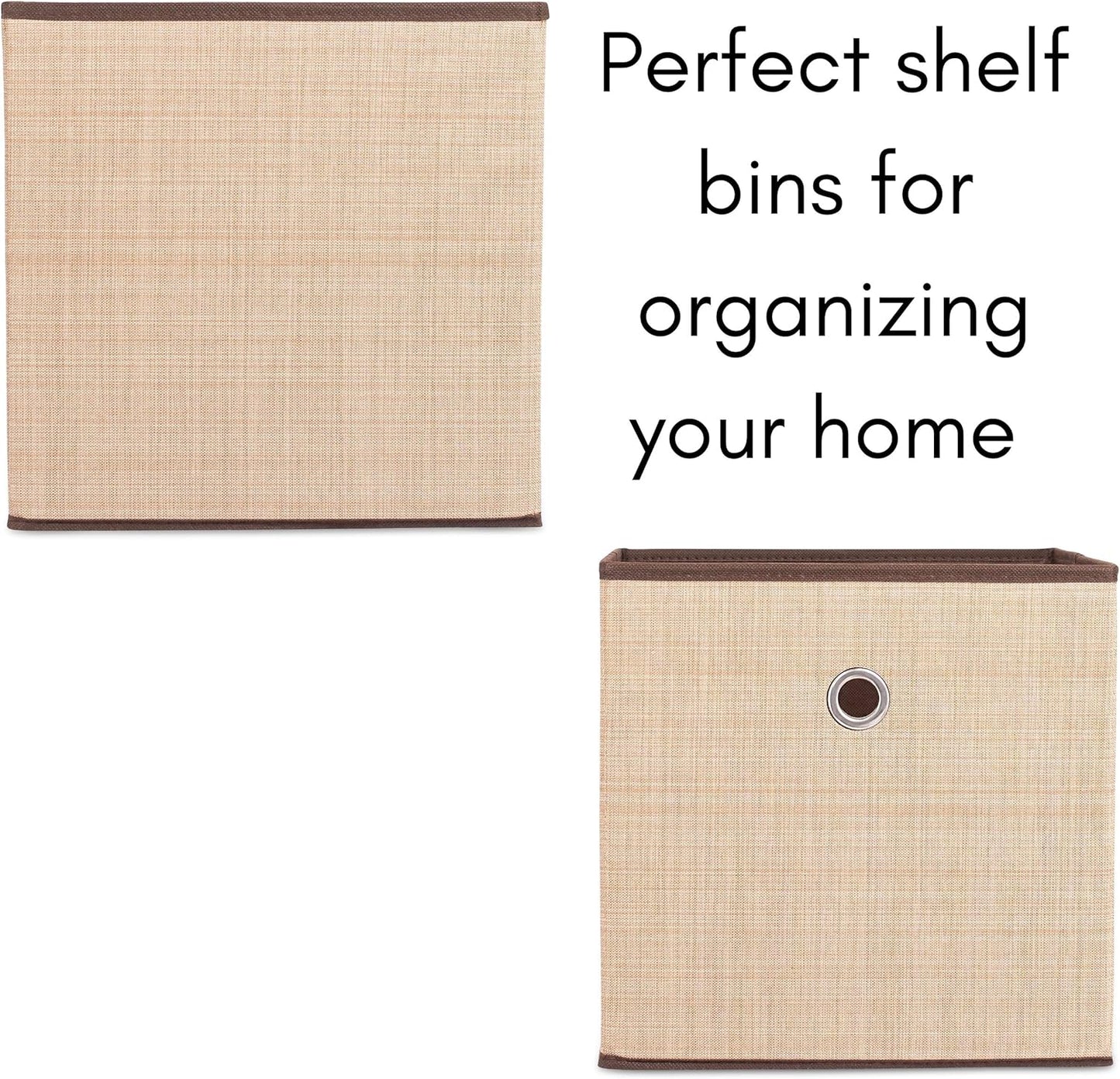 Internet's Best Canvas Storage Bin - 2 Pack - Brown - Box Container