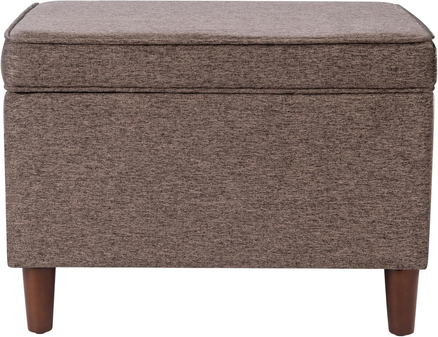 HomePop Home Decor | Dinah Collection Modern Storage Ottoman | Ottoman with Storage for Living Room & Bedroom (Chocalate Brown)