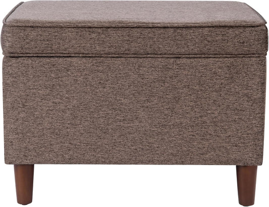 HomePop Home Decor | Dinah Collection Modern Storage Ottoman | Ottoman with Storage for Living Room & Bedroom (Chocalate Brown)
