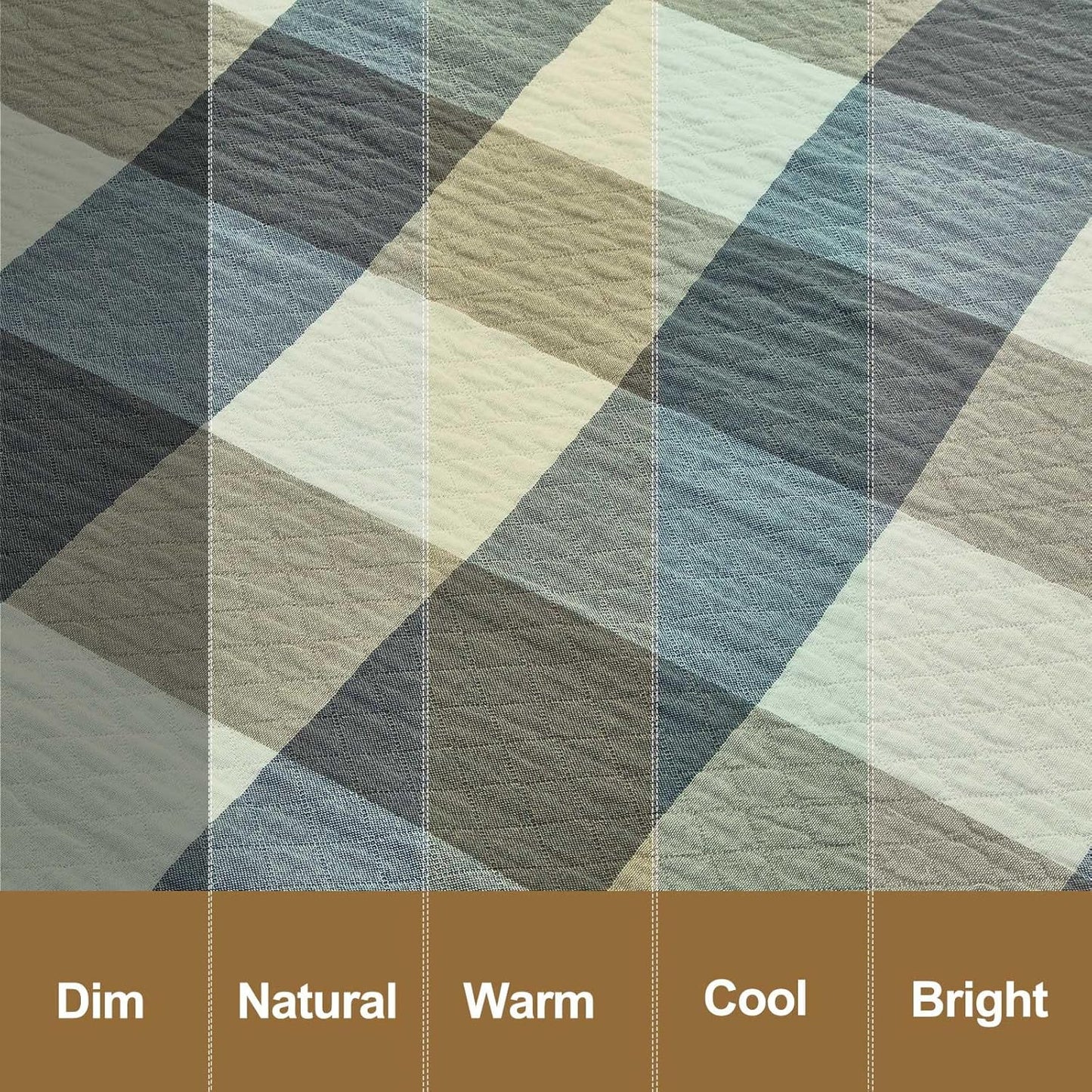 Checkered Throw Blanket, Soft Cozy Reversible 4 Layer Pre-Washed Cotton Blankets Lightweight Breathable Queen Throw Blanket BOR All Season,Blue Checkered, 60" X 80"