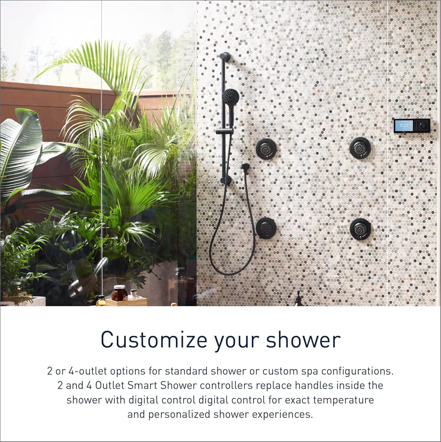 Moen Terra Beige Smart Shower 2-Outlet Digital Water System Controller for Thermostatic Shower Valve, TS3302TB