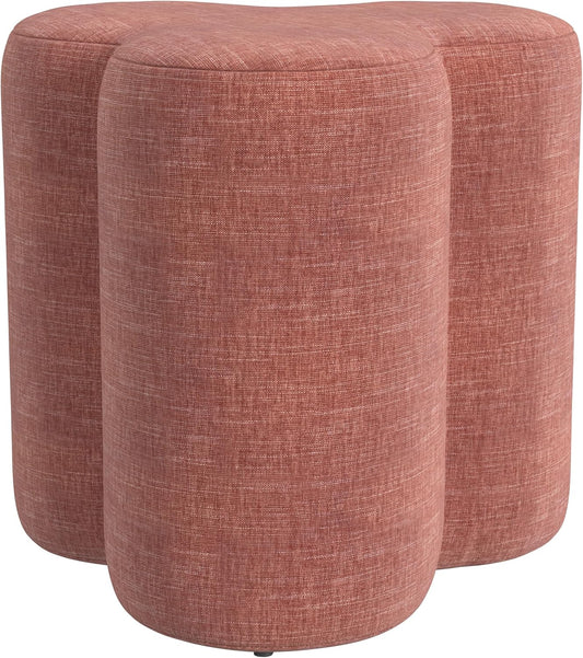 HomePop Upholstered Clover Shaped Ottoman|HomePop Home Décor|Foot Rest Ottoman - Pink Chenille