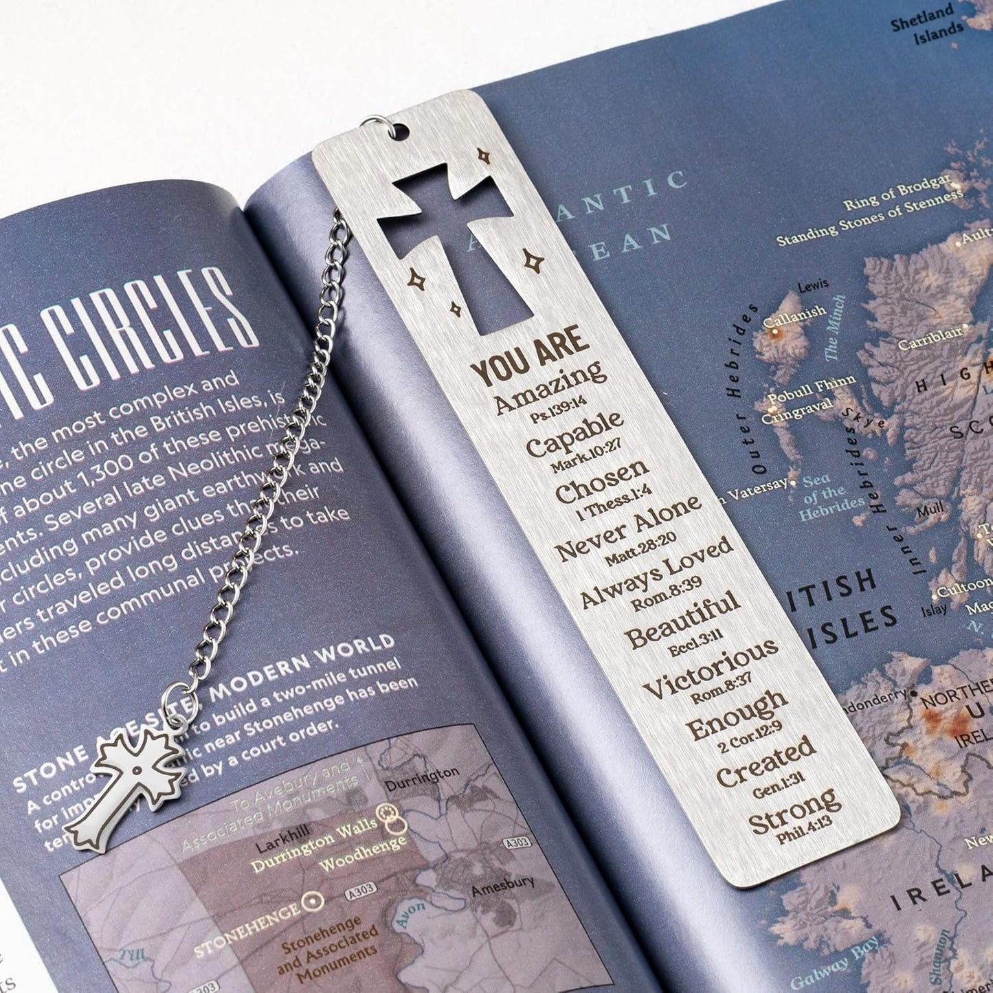 H1vojoxo Stainless Steel Engraved Bookmark - Bible Metal Bookmarks for Book Lover Reader Inspirational Christian Bookmarks for Women Men Book Marker Gifts for Christian Cross Bookmark Gifts for Bible