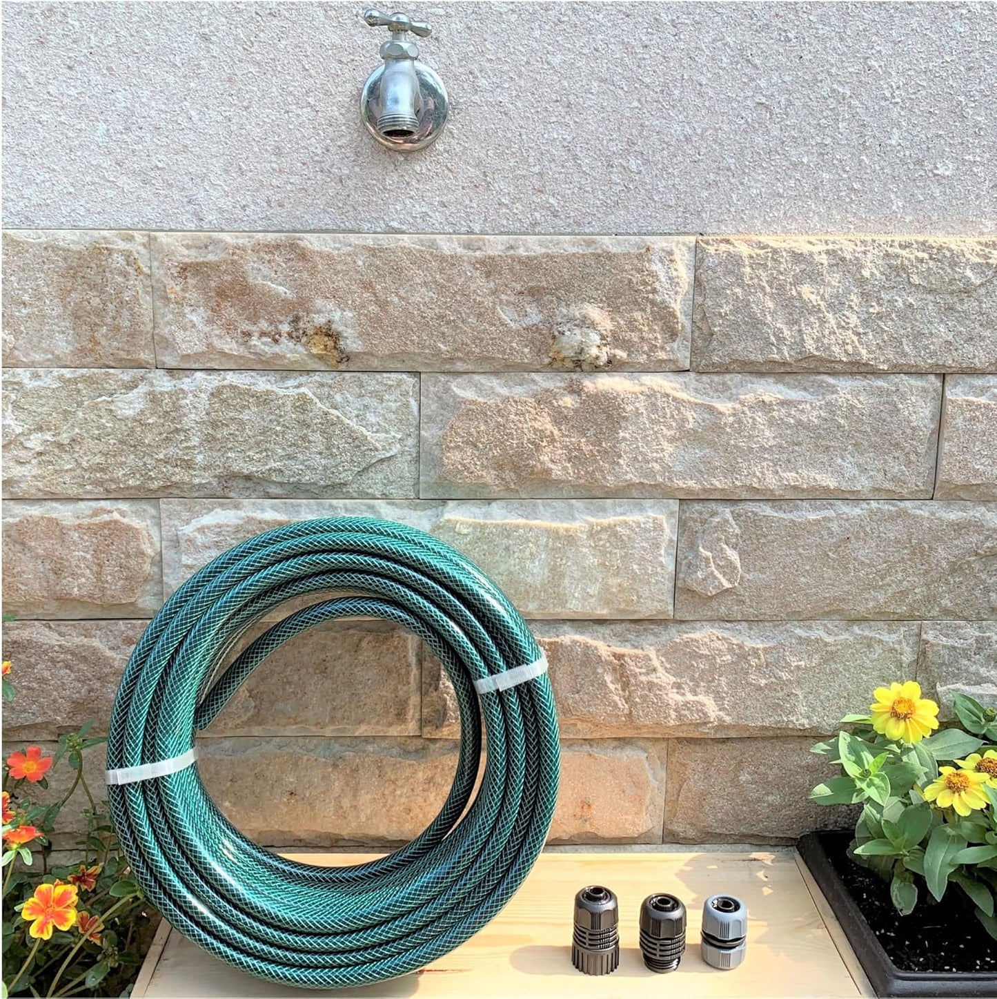 Eden 94051 Rubber Garden Hose 1/2 in. x 50 ft, DIY Hose Set