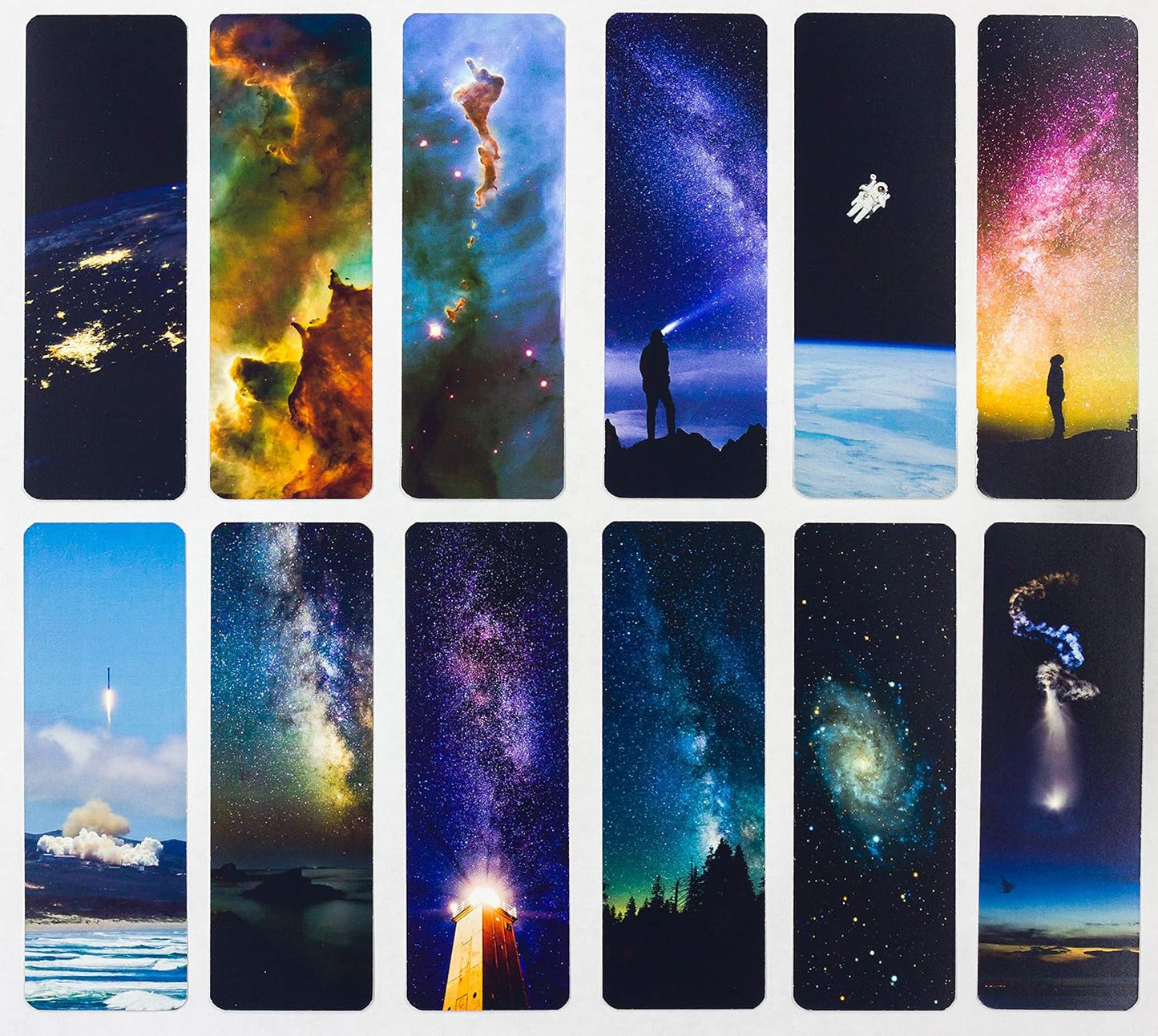 Livin Harmony || Cool Cosmic Space Bookmarks (12 - Set) || Stellar Gift for Kids and Everyone! || Made in USA!