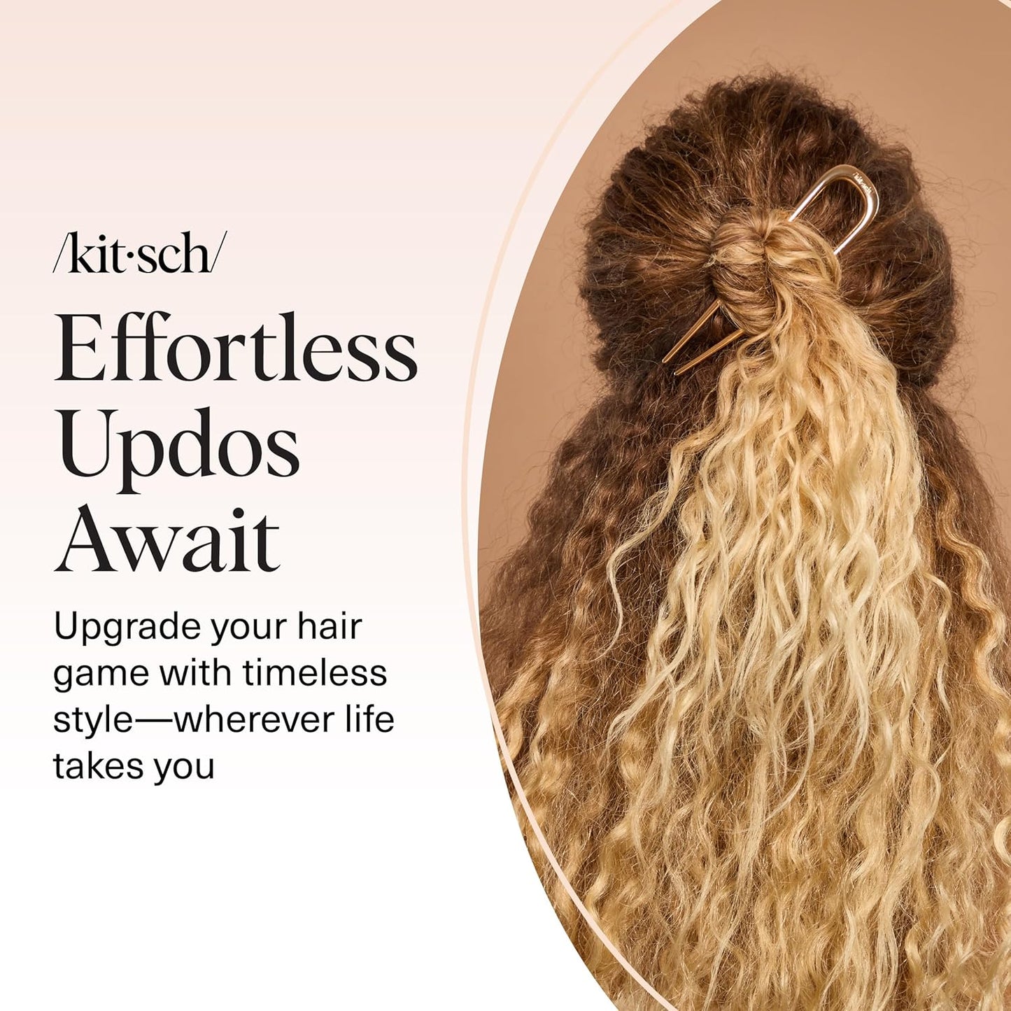 Kitsch French Hair Pins for Women – Elegant & Durable Metal French Pin for Updos, Chignon, Buns & Twist Hairstyles | Secure Hold All Day, Comfortable Fit | Ideal Gifts for Women- Gold, 1pc