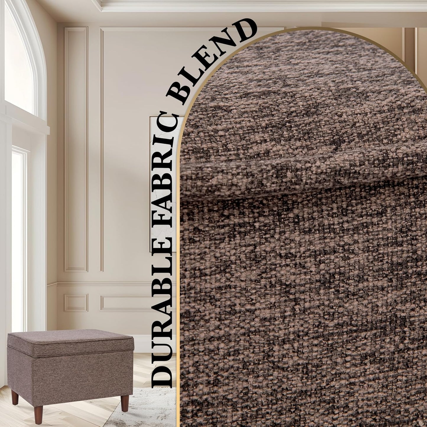 HomePop Home Decor | Dinah Collection Modern Storage Ottoman | Ottoman with Storage for Living Room & Bedroom (Chocalate Brown)