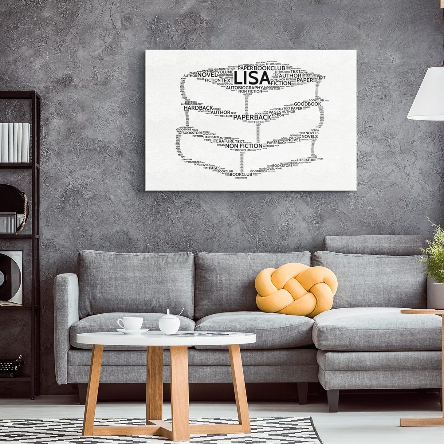Personalized Book Lovers Name Poster Wall Art Bedroom Decor Customized Bookworm Canvas Library Room Wall Decor Unique Custom Bibliophile Name Framed Wall Art for Authors Writers (10x8 Canvas)