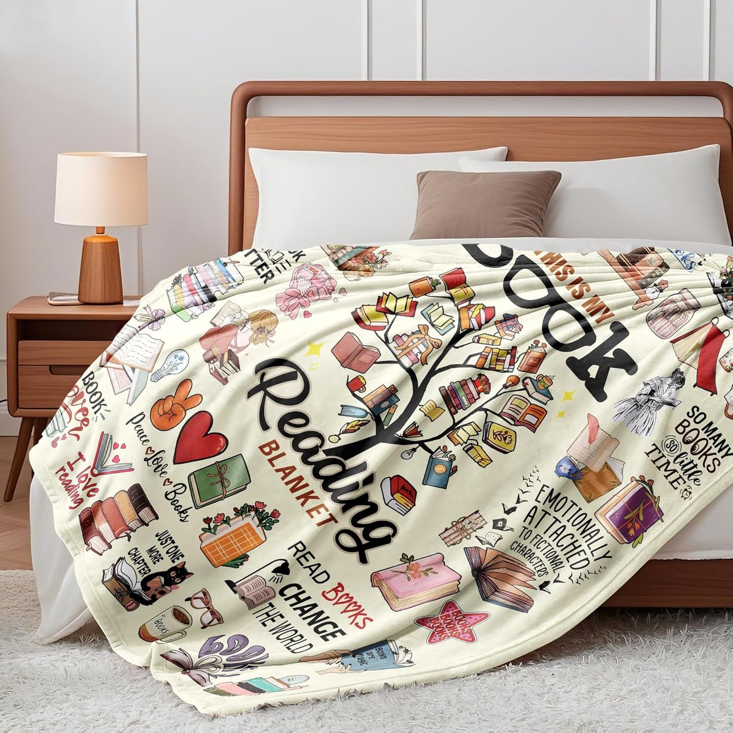 Book Blanket Reading Gifts for Books Lover Bookish Literary Blanket for Librarians Best Bookworm Gifts 50"x40"