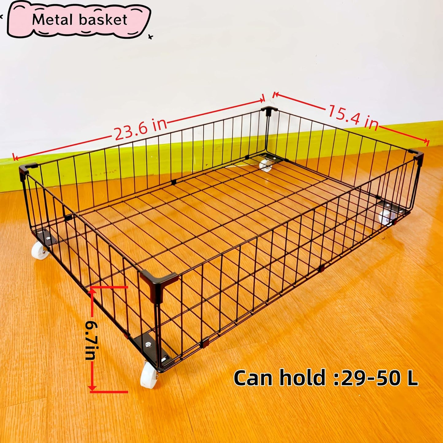 4 Pack Larger Under Bed Storage With Wheels,Rolling Under Bed Drawer,Under Bed Shoes Storage,Open Design, Large capacity,Suitable For Various Storage