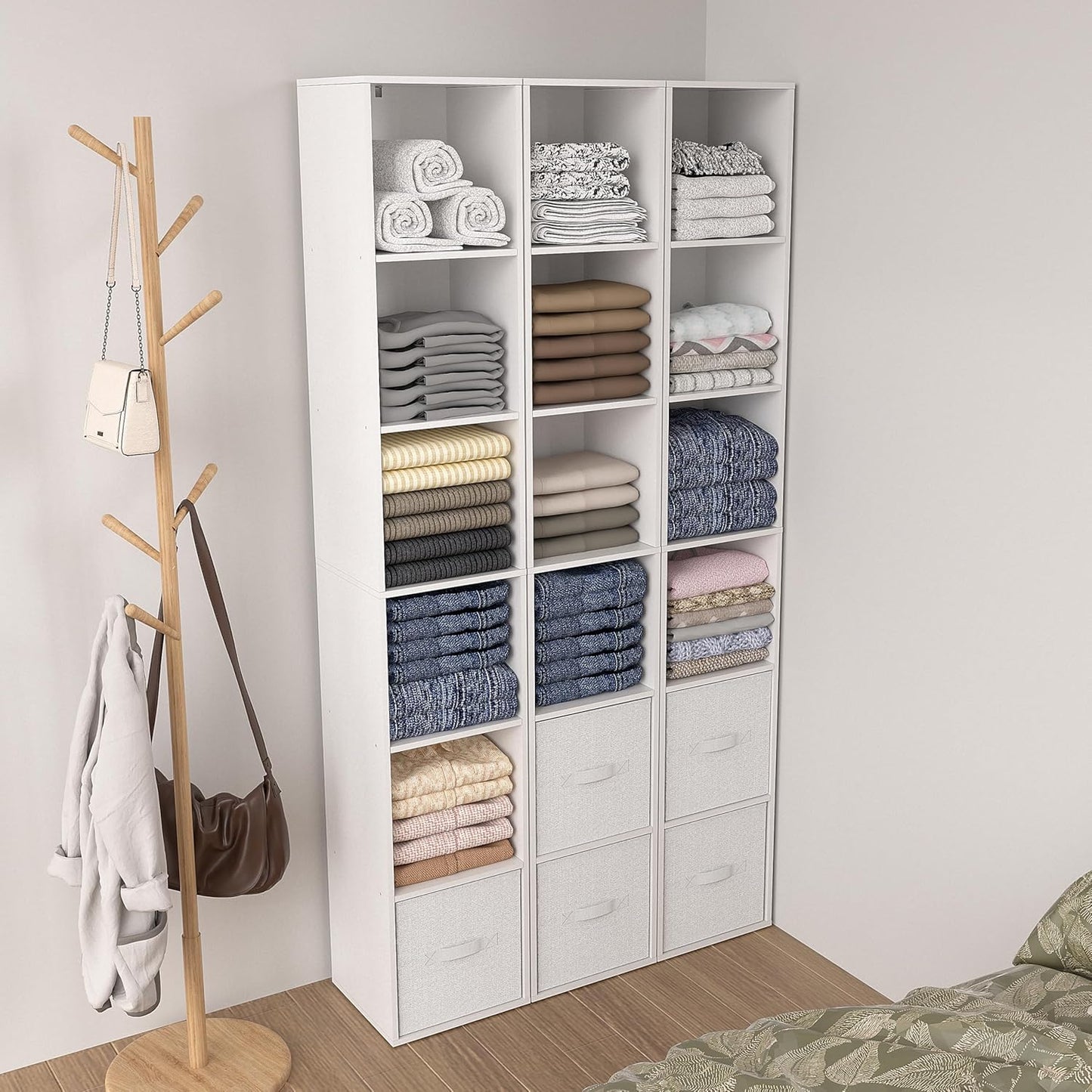 6 Cube Storage Organizer, 6 Tier Cube Low Bookcase Freestanding Storage Display Organizer, Six-Cubes Open Shelf Bookshelf for Home Office (White, 6-Cube)