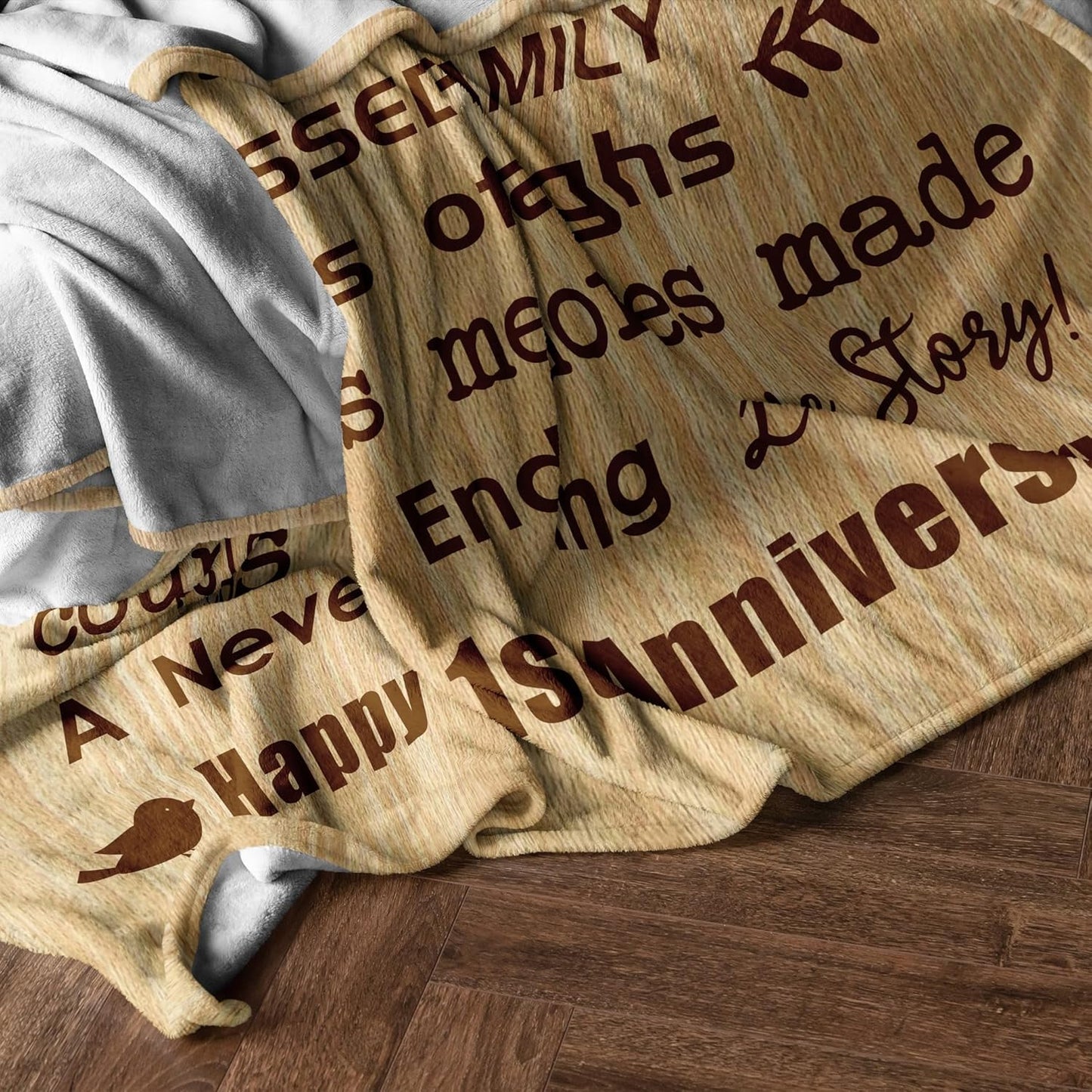 1st Anniversary Blanket Gifts for Couple, one Year Anniversary Blanket Gifts 60’’x50’’, First Wedding for Husband/Wife/him/her, Best Gifts for 1st Marriage Wedding Anniversary