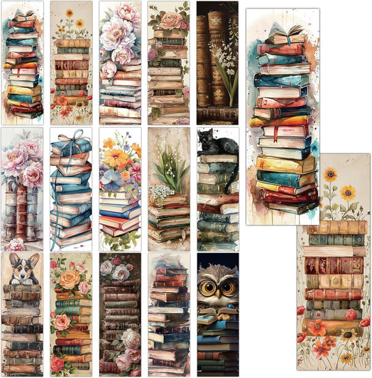 60 Pcs Vintage Book Floral Bookmarks, Cute Animal Book Marks for Reading Women Kids, Book Lover Gifts, Cute Aesthetic Bulk Bookmark Bulk, Classroom Rewards and Bookish Gift