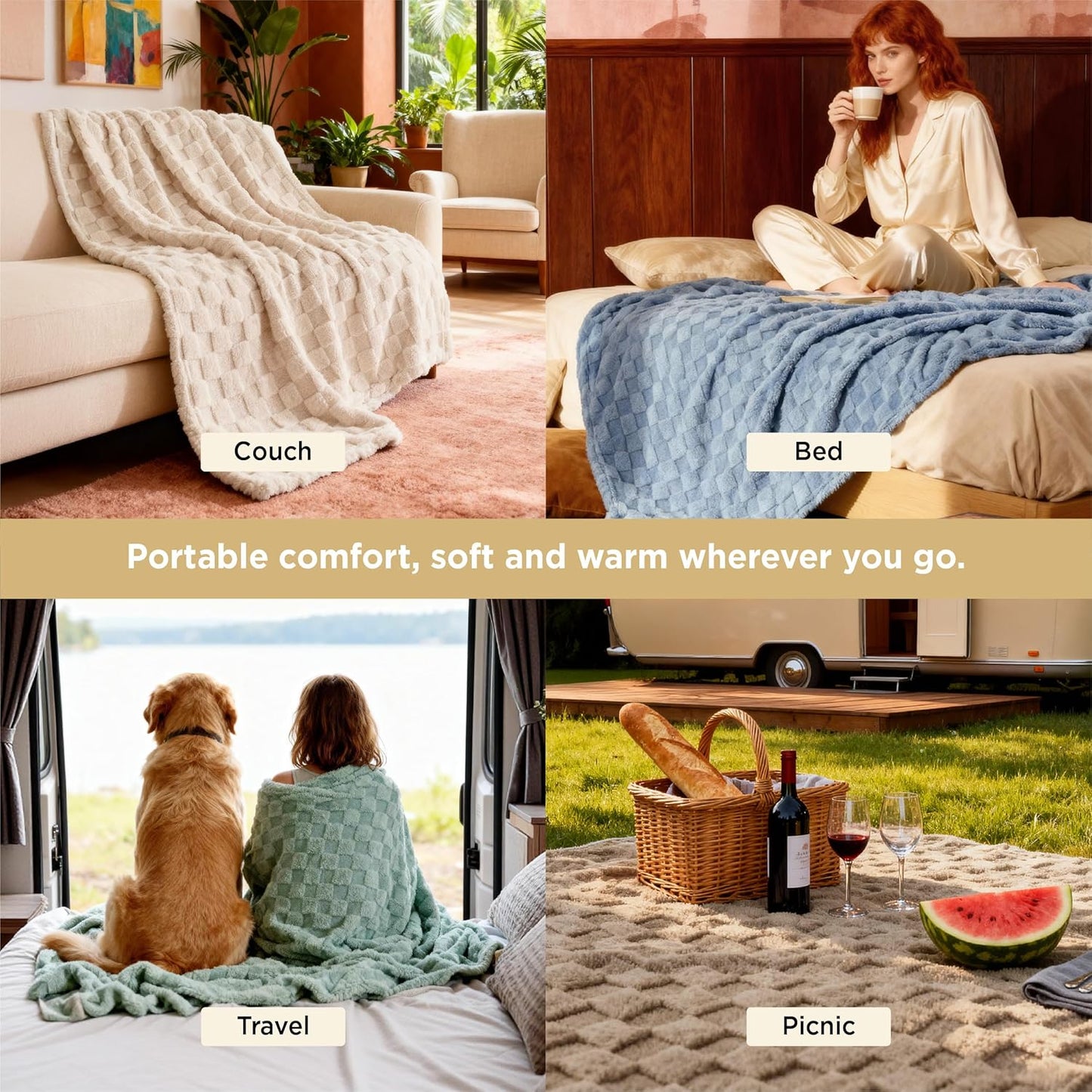 Bedsure GentleSoft Sage Green Throw Blanket for Couch - Checkered Fleece Blankets Gifts for Kids Girls, Cute Soft Cozy Spring Throw for Bedroom Home Decor Gifts, 50x60 Inches