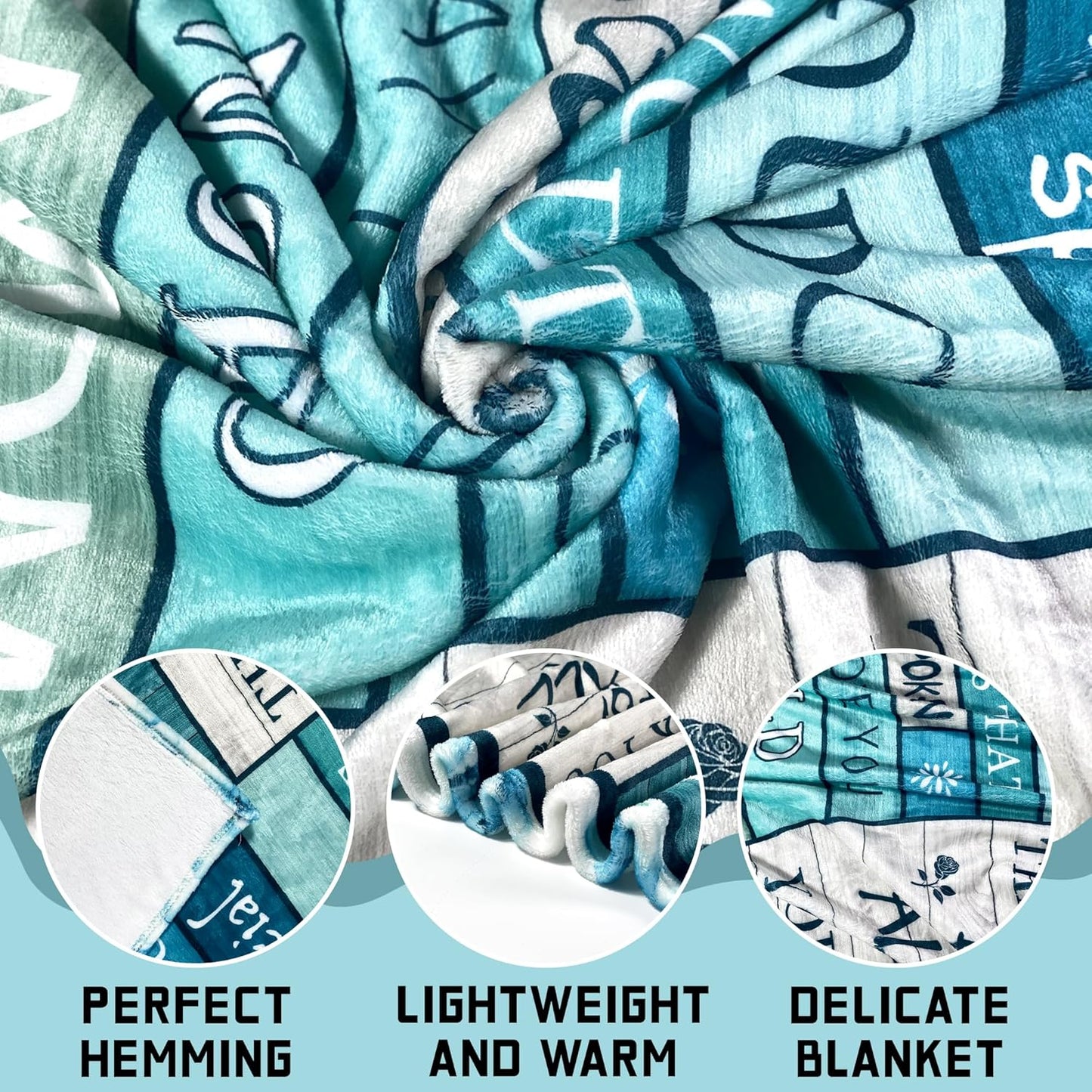 Birthday Gifts for Mom, Mom Blanket Soft Flannel Mama Blanket for Women Wife Grandma Mothers Day Anniversary from Daughter Son 50" x 60" Blue