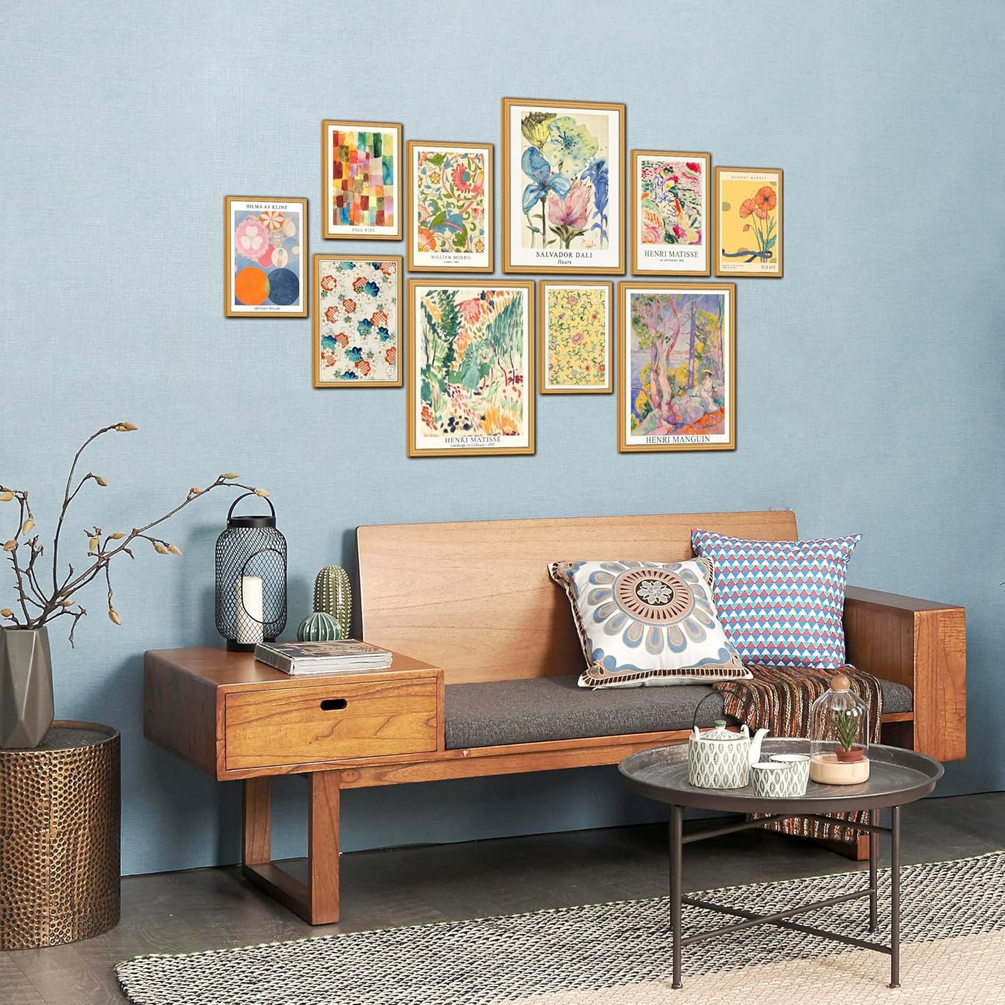 MAZUKO 10 Pcs Vintage Eclectic Wall Art Prints, Trendy Maximalism Poster for Aesthetic, Eclectic Wall Decor Van Gogh William Morris Matisse Monet Maximalist Famous (Unframed)