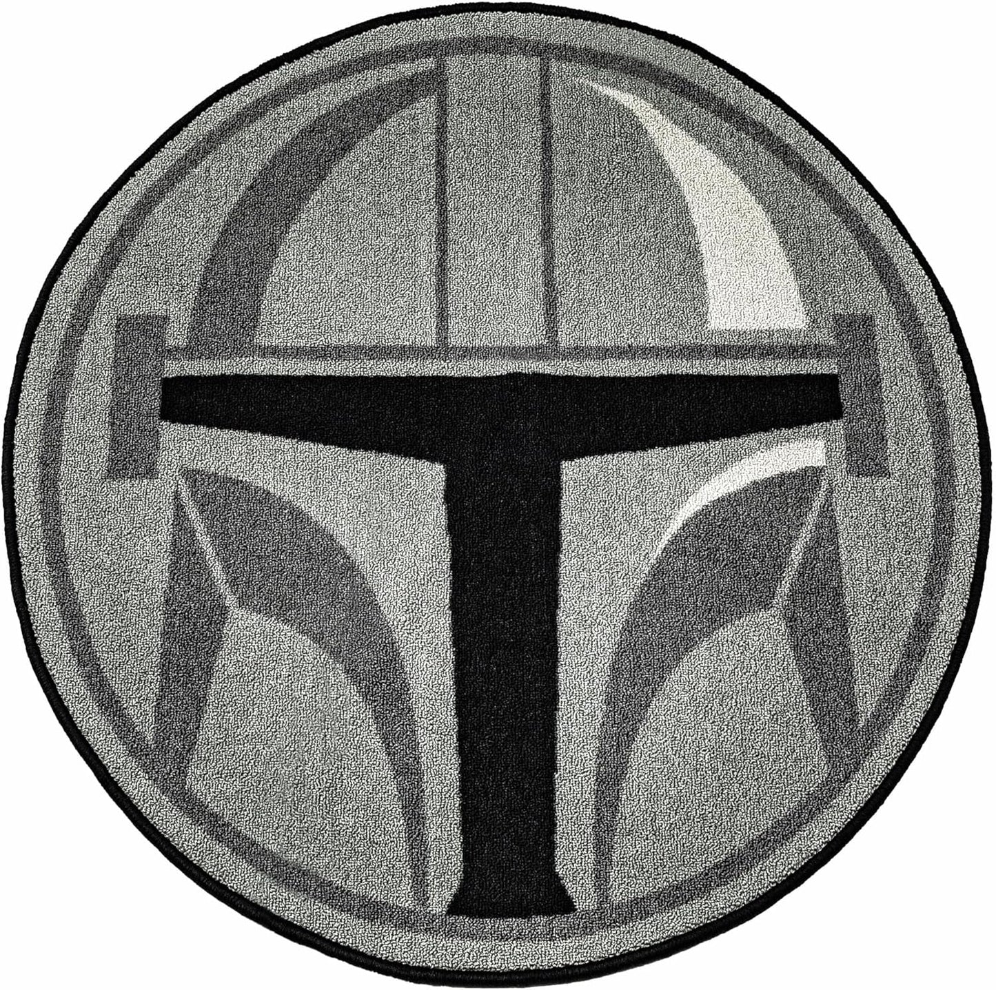 Ukonic Star Wars: The Mandalorian Helmet 52-Inch Round Printed Area Rug | Indoor Floor Mat, Accent Rugs for Living Room and Bedroom, Home Decor for Kids Playroom | Movie Gifts and Collectibles