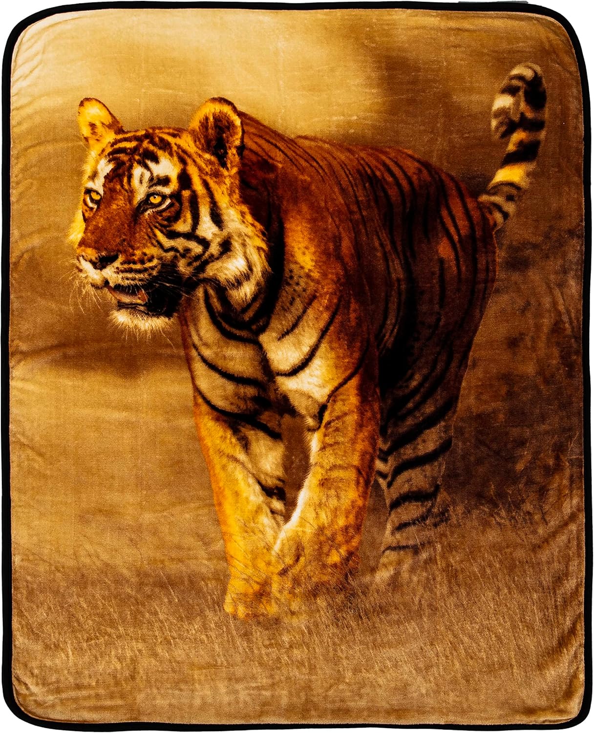 Northwest Wild Heritage Raschel Throw Blanket, 60" x 80", Savanna Tiger
