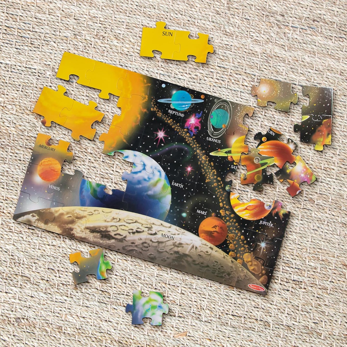 Melissa & Doug Solar System Floor Puzzle, 48 pc Jumbo Jigsaw Puzzle, Educational Screen Free Activity for Toddler, Preschoolers and Kids Ages 3+ (2 x 3 Feet) - FSC Certified