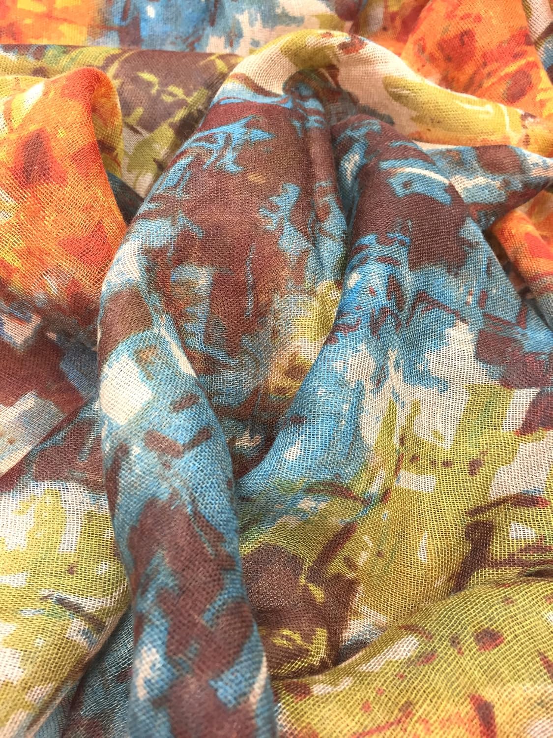 YOUR SMILE Ladies/Women's Lightweight Floral Print/Solid Color mixture Shawl Scarf For Spring Summer season