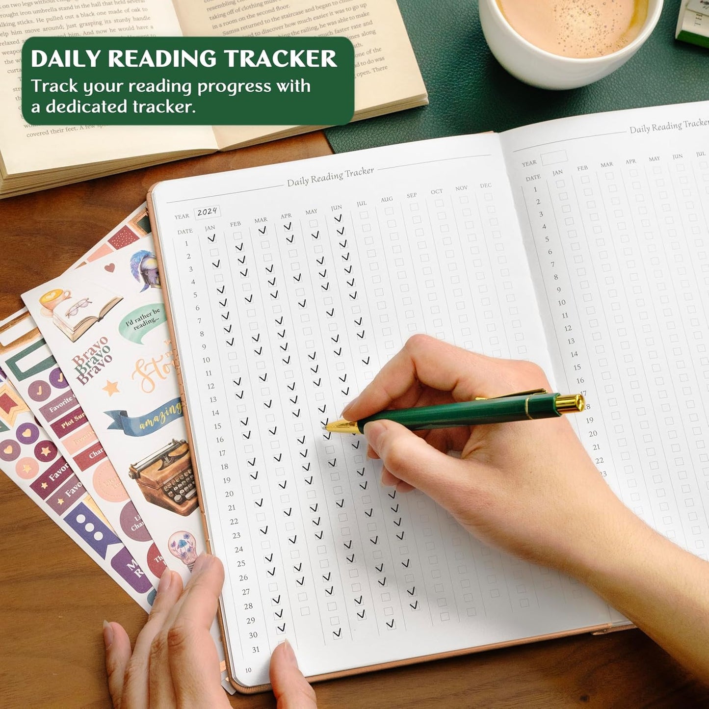 Legend Reading Journal for Book Lovers – Reading Log Tracker for Adults & Kids – Book Nerd Gifts & Accessories, 180 Reviews (Rose Gold)