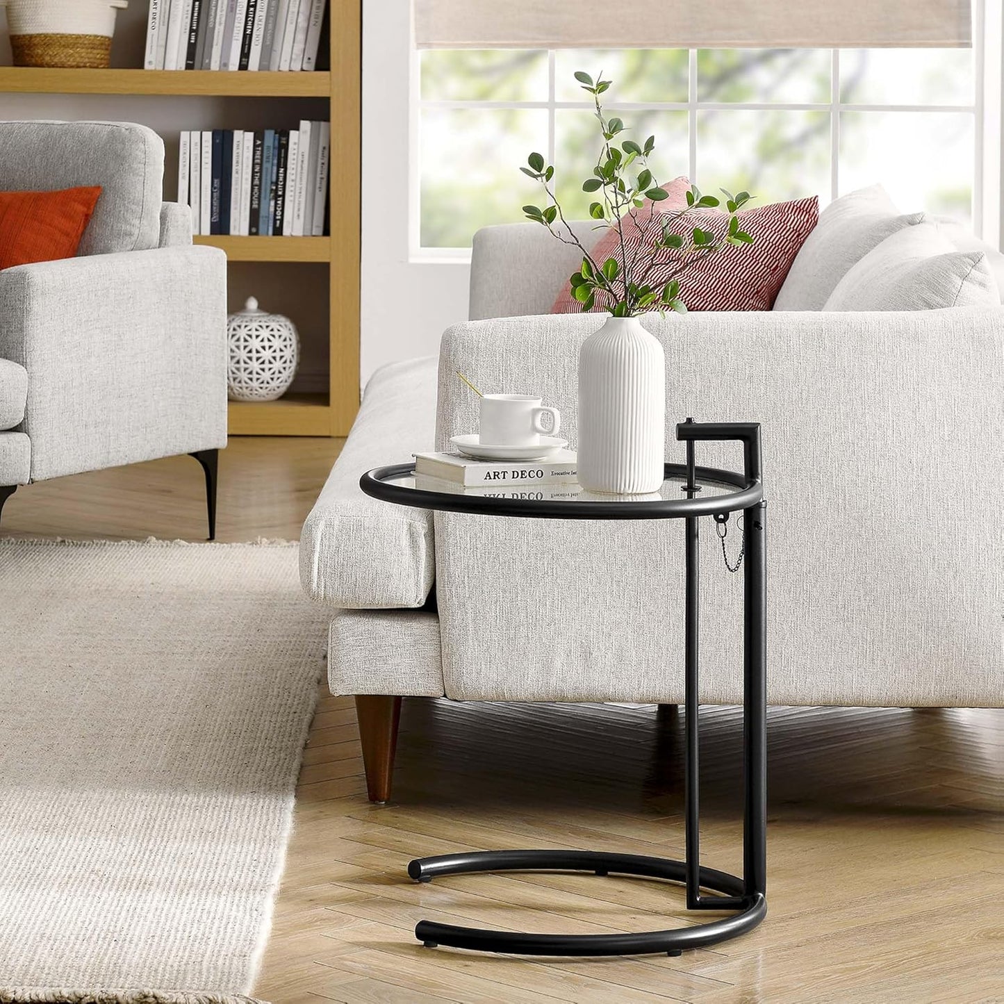 Modway EEI-125-BLK 아일린 그레이 메탈 사이드 테이블, 블랙