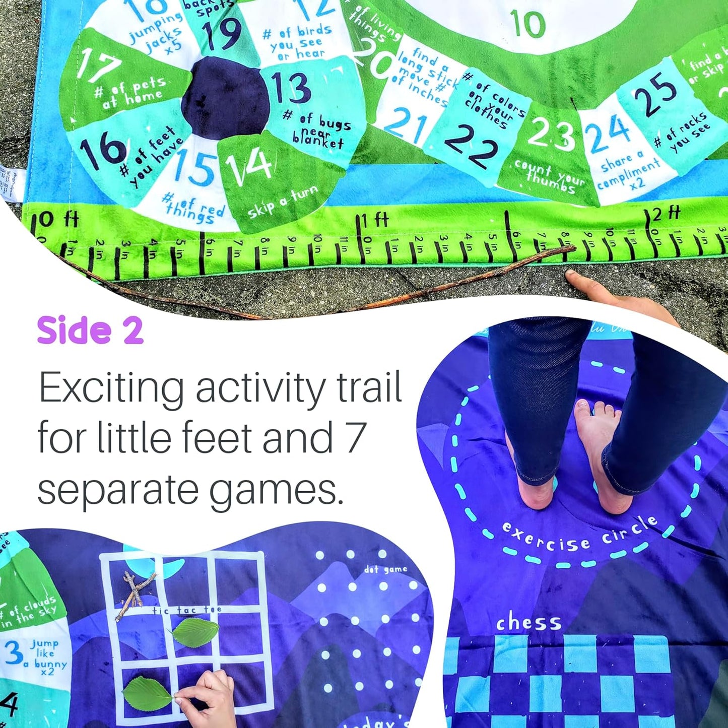 Birdy Boutique – Learning Blanket® – Double-Sided Throw for Kids – Yoga Poses & Educational Floor Game – Soft Minky Fleece Toddler Blanket – 50" x 60" Back to School Blanket, Movement, & Play