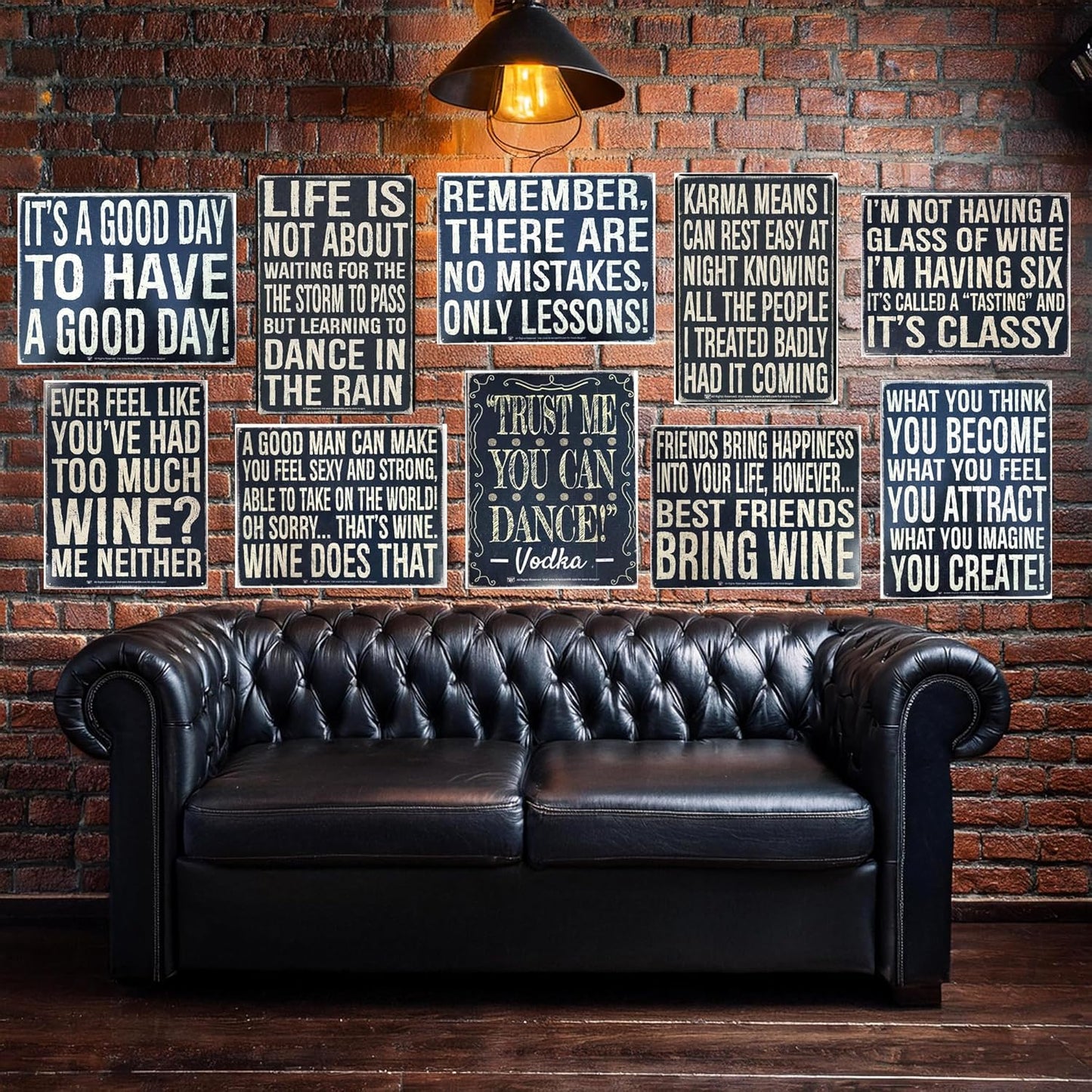AMERICAN WIT Motivational Quote Metal Tin Wall Rusty Retro Looking Sign (16" x 12.5") (Life is Not About Waiting for The Storm to Pass But Learning to Dance in The Rain)