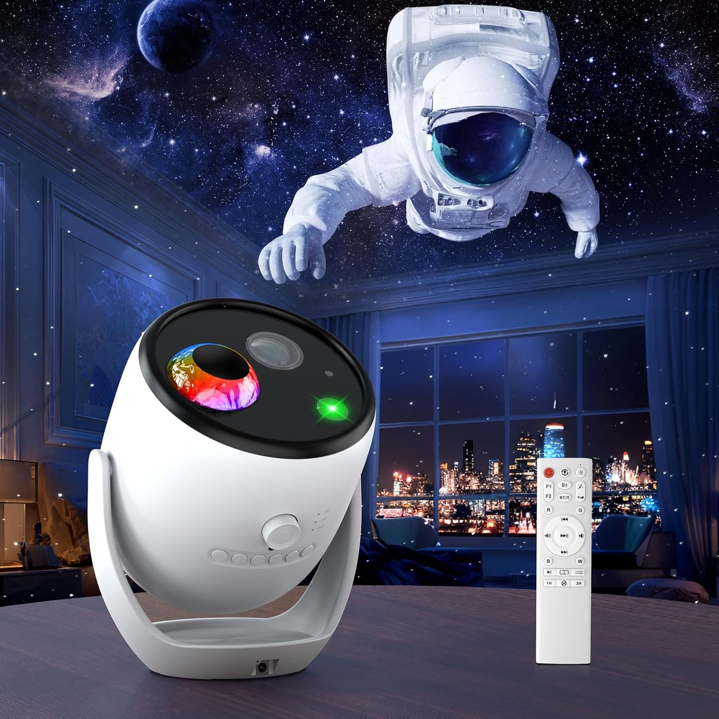 3D Galaxy Projector, AIRIVO 3D Visual Star Projector with 90 3D Scenes, Planetarium Projector with Bluetooth Speaker, Moving Stars, Night Light Projector for Room Decor, Kids Adults, Christmas