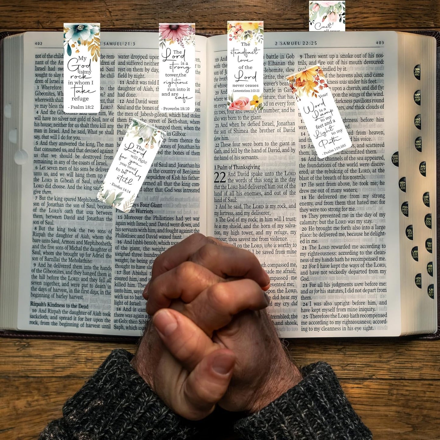 Bible Verse Floral Magnetic Bookmarks: 30 Pcs Christian Scripture Book Mark Clips, Inspirational Religious Gifts for Women, Faith-Based Reading Accessories for Bible Study School Office Supplies