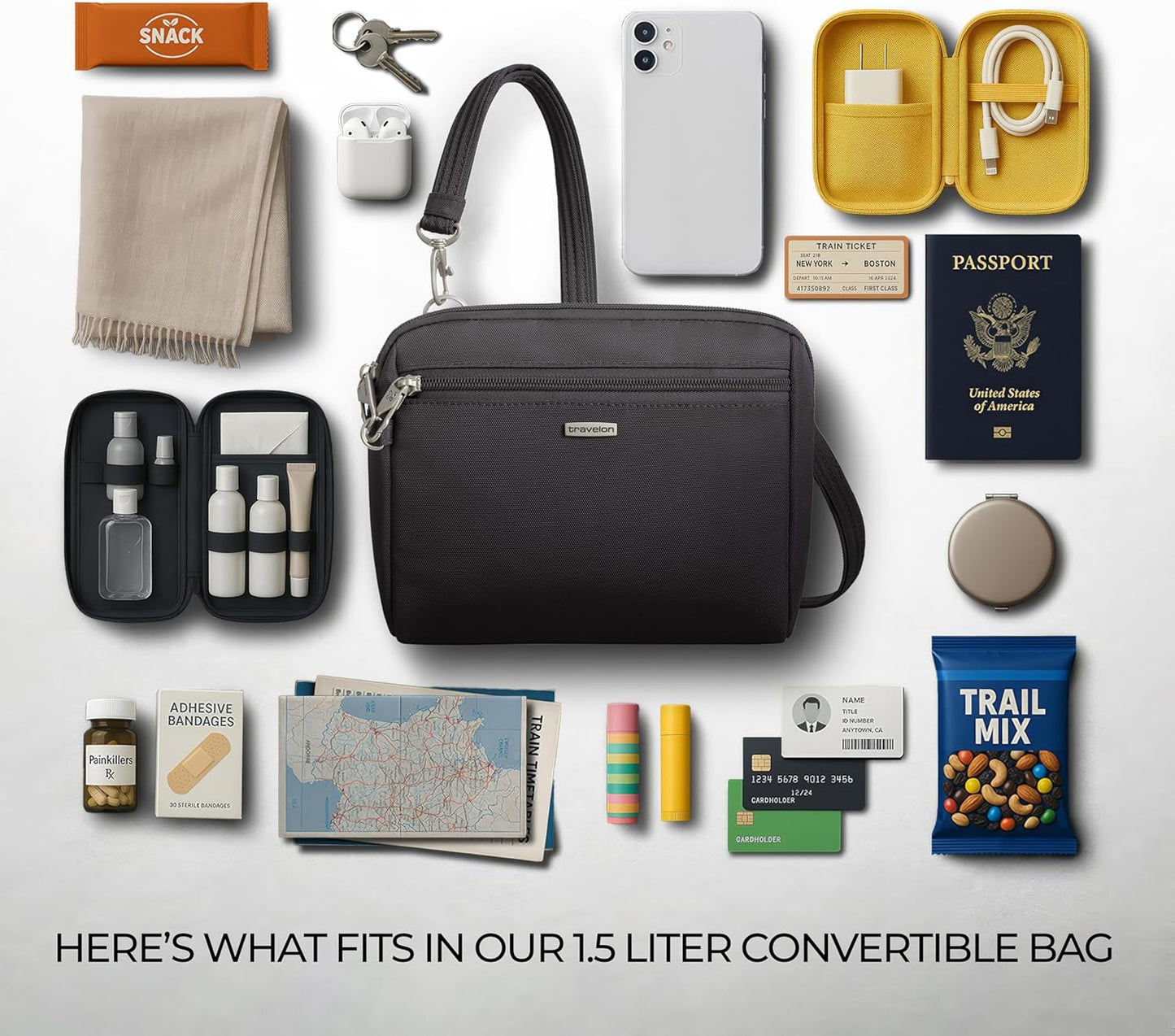 Travelon Anti-Theft Classic Convertible Crossbody & Waist Pack