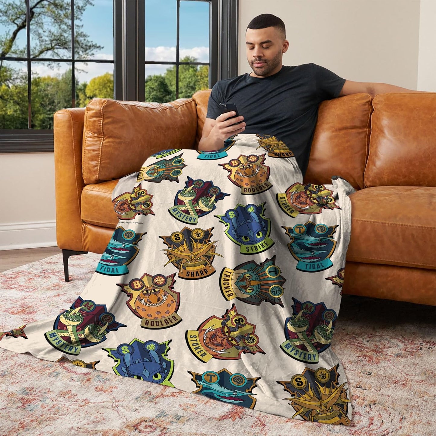 Northwest How to Train Your Dragon Dragon Badges Silk Touch Throw Blanket 40x50 inches