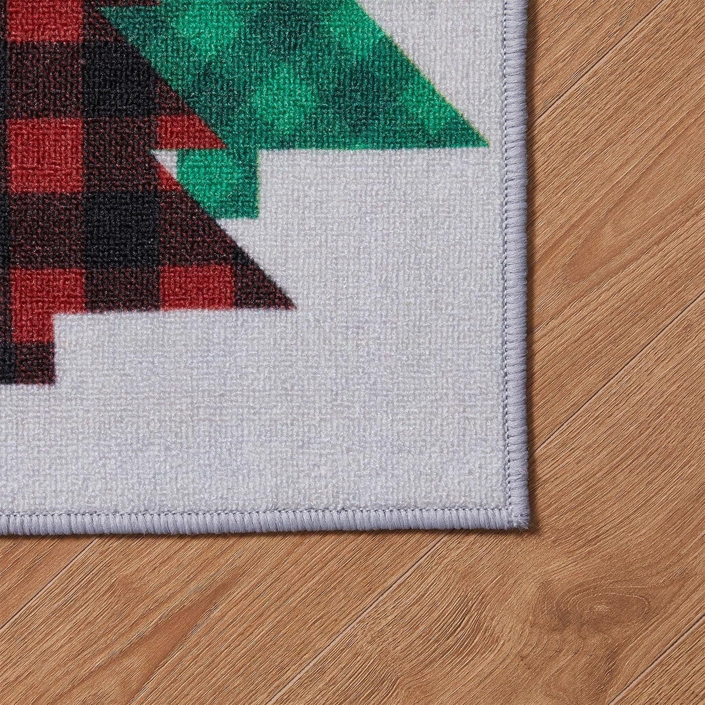 VCNY Home - Scatter Rug, Stain & Water Resistant, Holiday Printed Home Decor (Plaid Christmas Tree Collection, 20" x 30")
