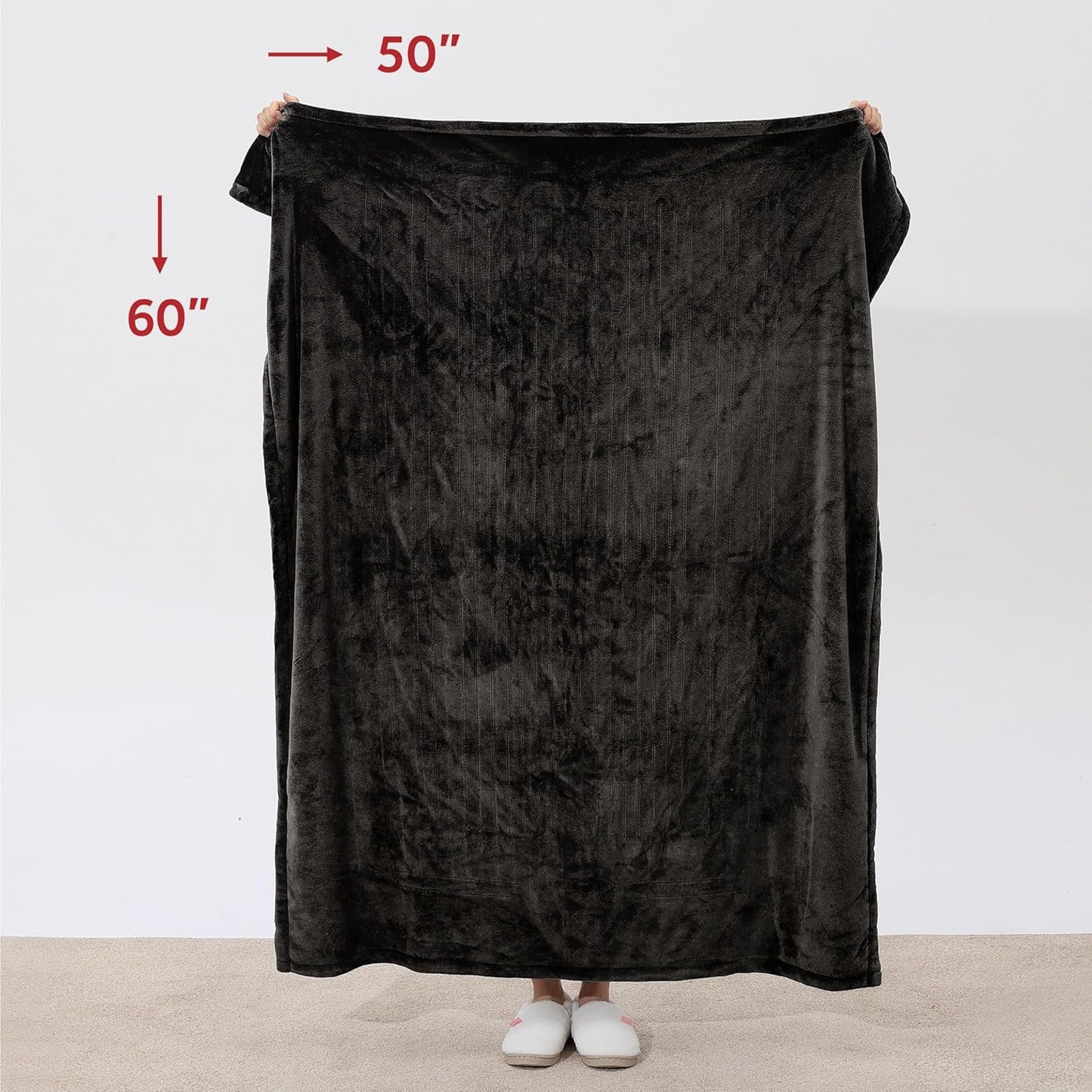 Sunbeam Royal Faux Fur Night Fog Heated Personal Throw / Blanket, Cozy-Warm, Adjustable Heat Settings