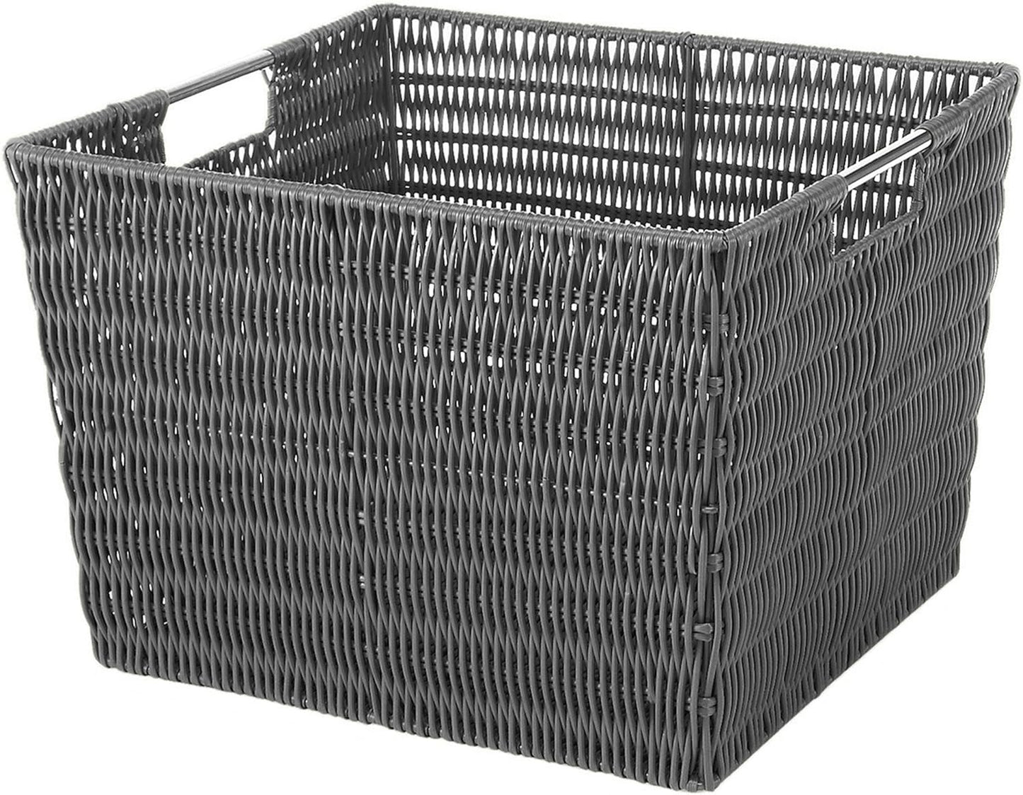Whitmor Rattique Storage Tote Grey