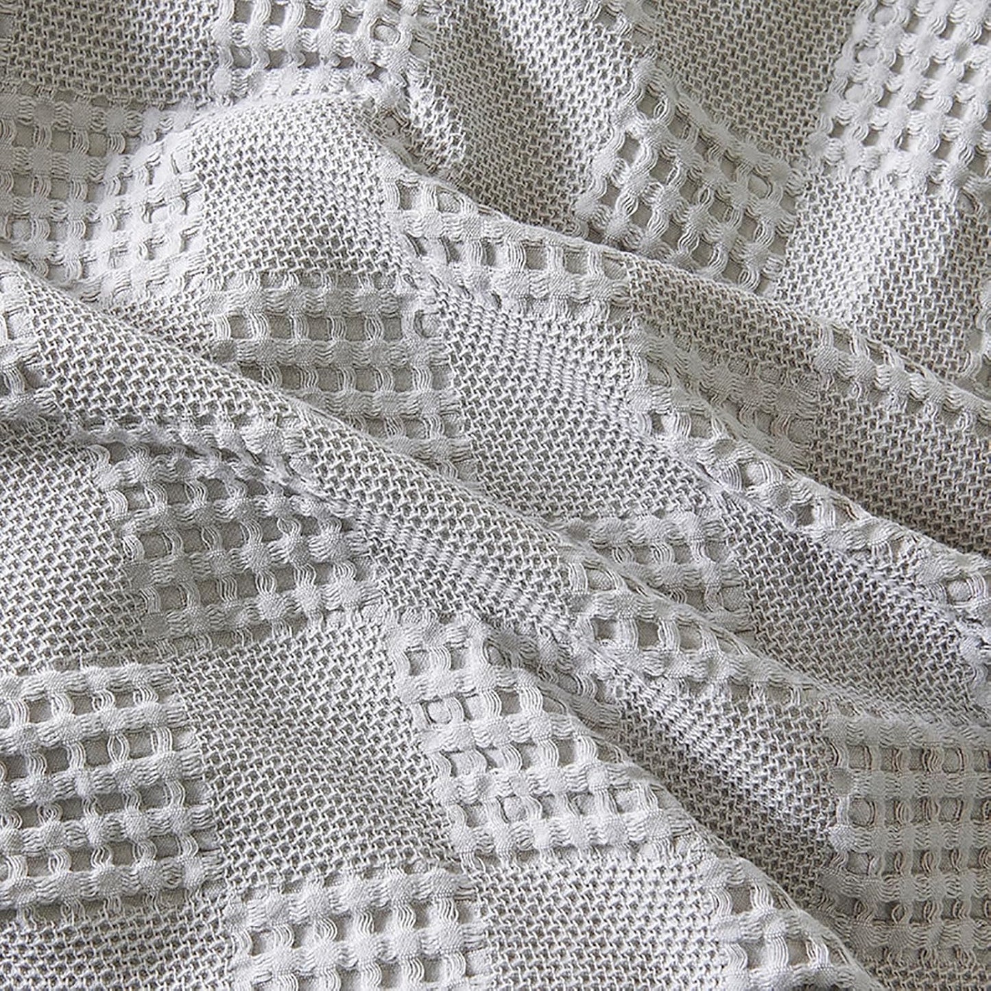 LGYKUMEG 100% Cotton Waffle Throw Blanket,Lightweight Washed Cotton Blanket - Cotton Breathable All-Season Knit Throw Blankets for Bed and Couch,Light Gray,40x60 inch