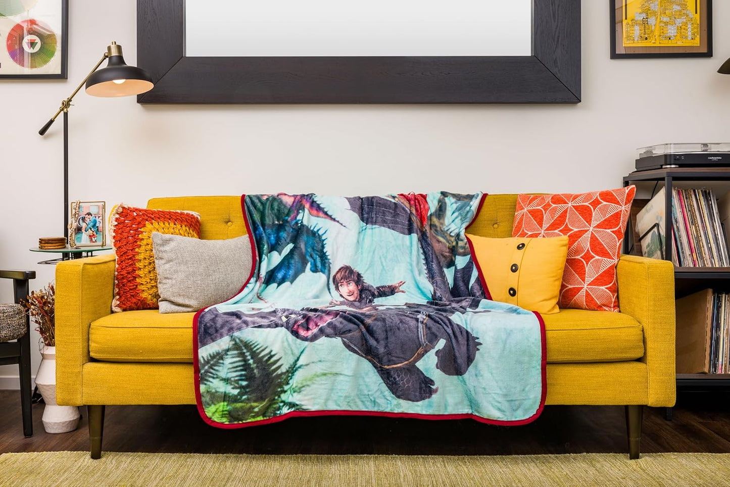 Silver Buffalo How to Train Your Dragon Hiccup and Fury in Jungle 45" x 60" Fleece Throw, Soft and Cozy Blanket, 250 GSM