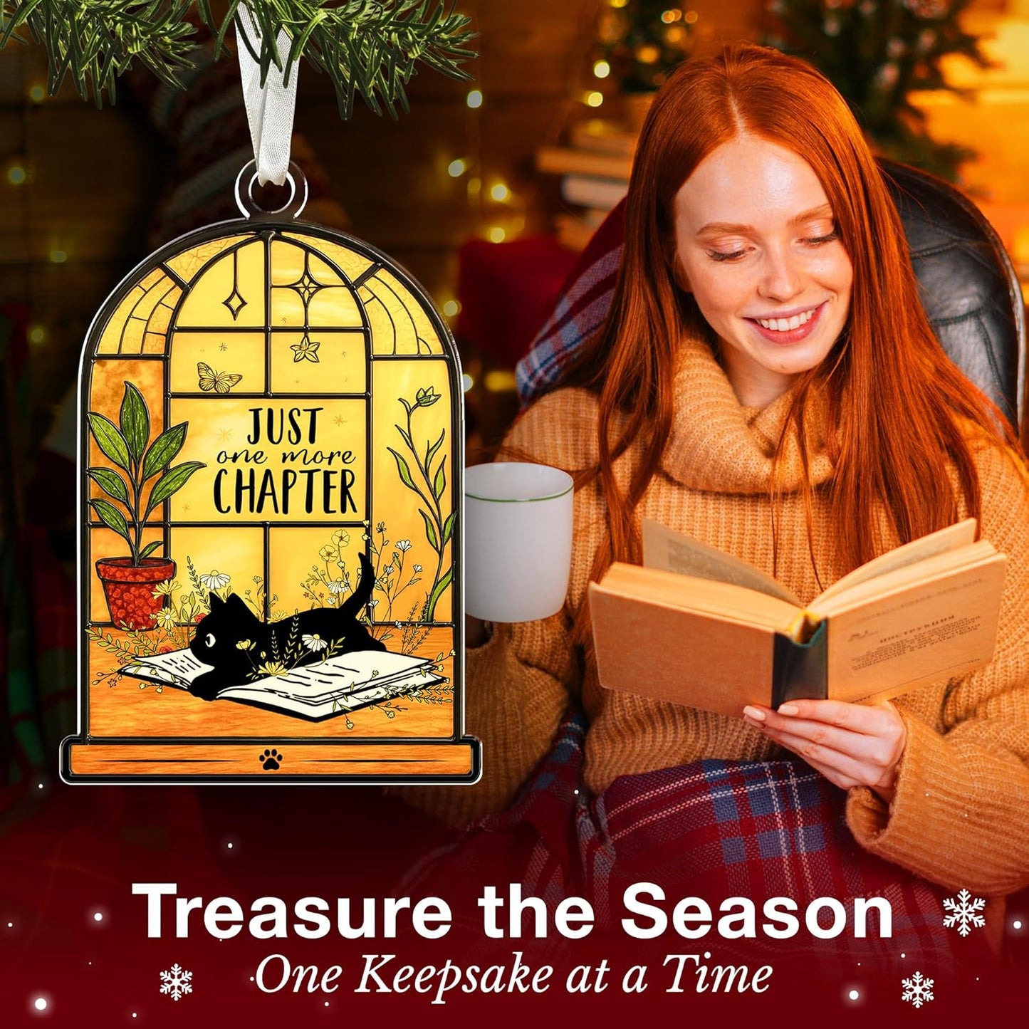 Book Ornament - Gifts For Book Lovers, Books Ornaments For Christmas Tree, Bookish Gift For Women, Gift For Readers book Lovers Women, Books Club Ornaments, Ideas Gifts For Readers, Bookworm's Present